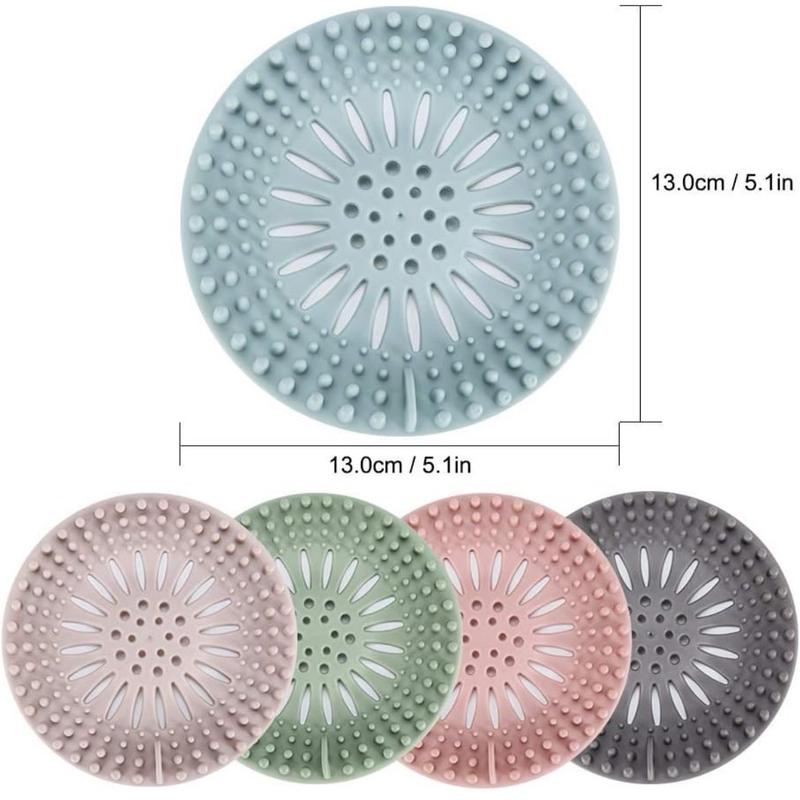 Hair Catcher Shower Drain Covers Protector Silicone Bathtub Hair Stopper Easy to Install and Clean Suit for Bathroom Tub Shower and Sink, 5 Pack