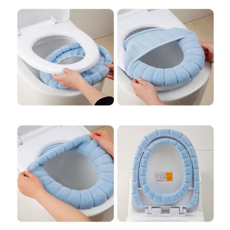 Soft Toilet Seat Cover Set of 3 - Blue Color