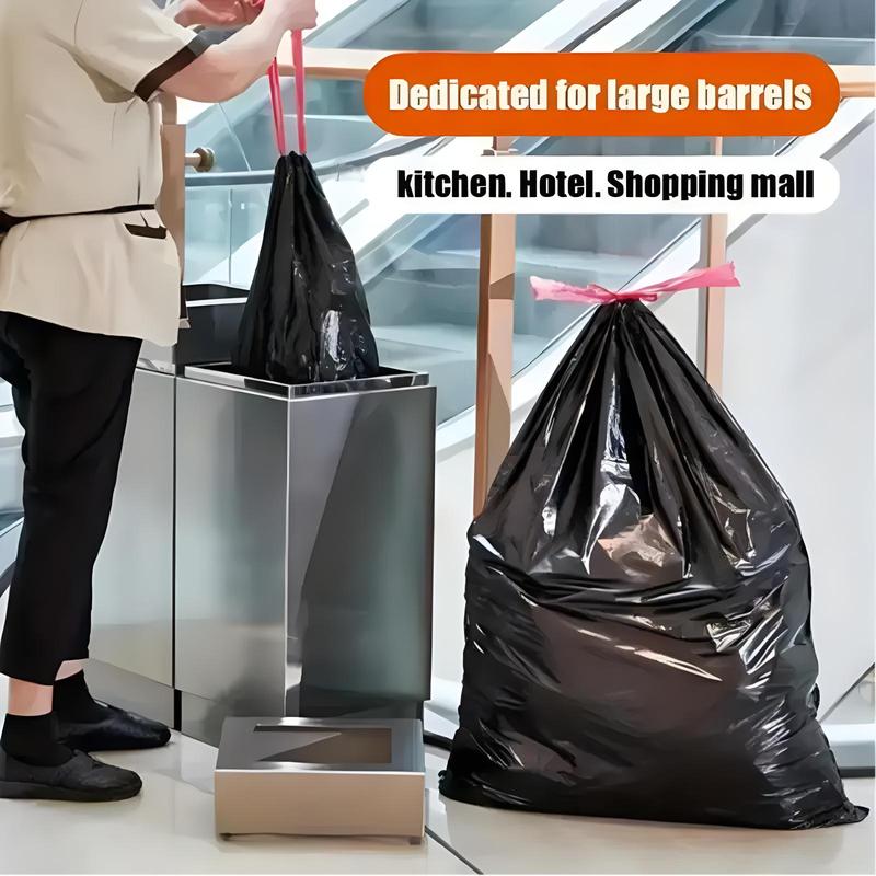 35 Gallon Trash Bag, 10pcs 20pcs roll Thick & Durable Household & Commercial Garbage Bag, Large Capacity Drawstring Bin Bag