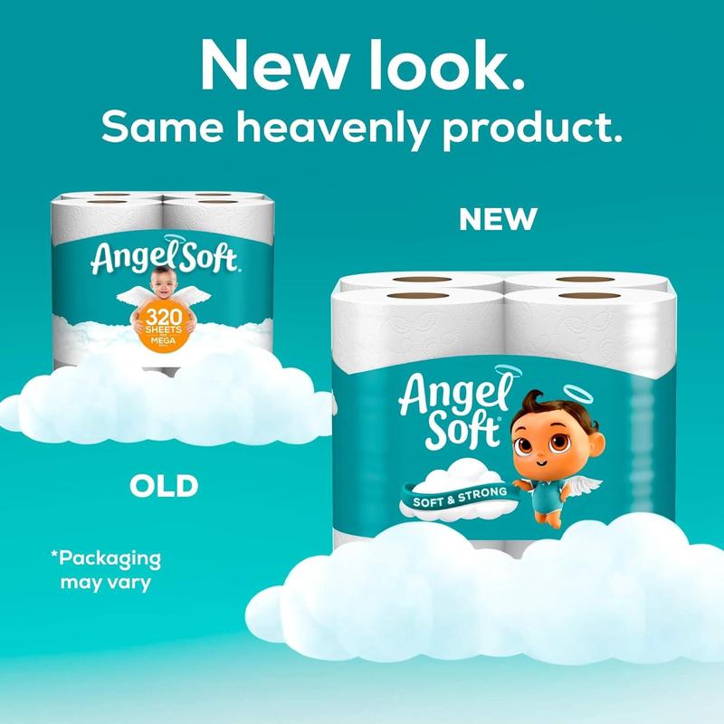 Angel Soft Toilet Paper, 16 Mega Rolls = 64 Regular Rolls, Soft and Strong Toilet Tissue soft toilet paper