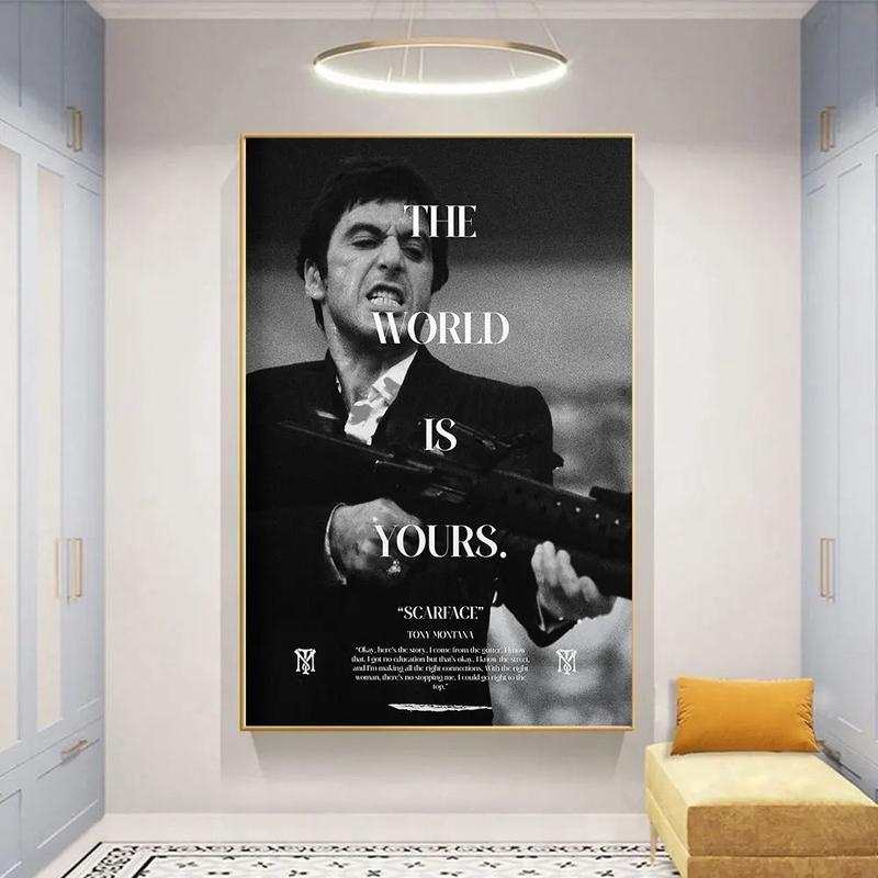 Scarface The World is Yours Classic Movie Posters Tony Scarface Wall Art for Living Room Home Decor