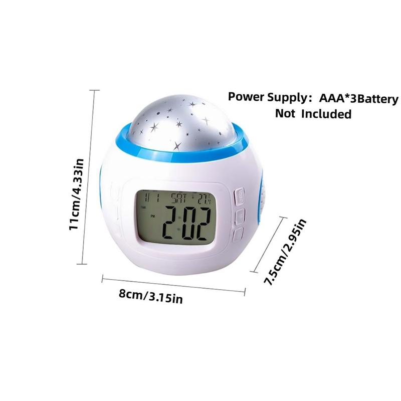 Starry Sky Projector Alarm Clock for Mean Girls Decorations, 1 Count Multifunctional LED Clock with Temperature Display, Bedside Table Clock for Home Office, Ramadan Decor [Battery Required, without Battery]