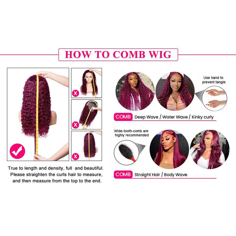 250 Density 30 34 Inch Burgundy 13x6 Hd Lace Frontal  Wig Brazilian 99J Red Curly Wigs Deep Wave Lace Front Wigs Women