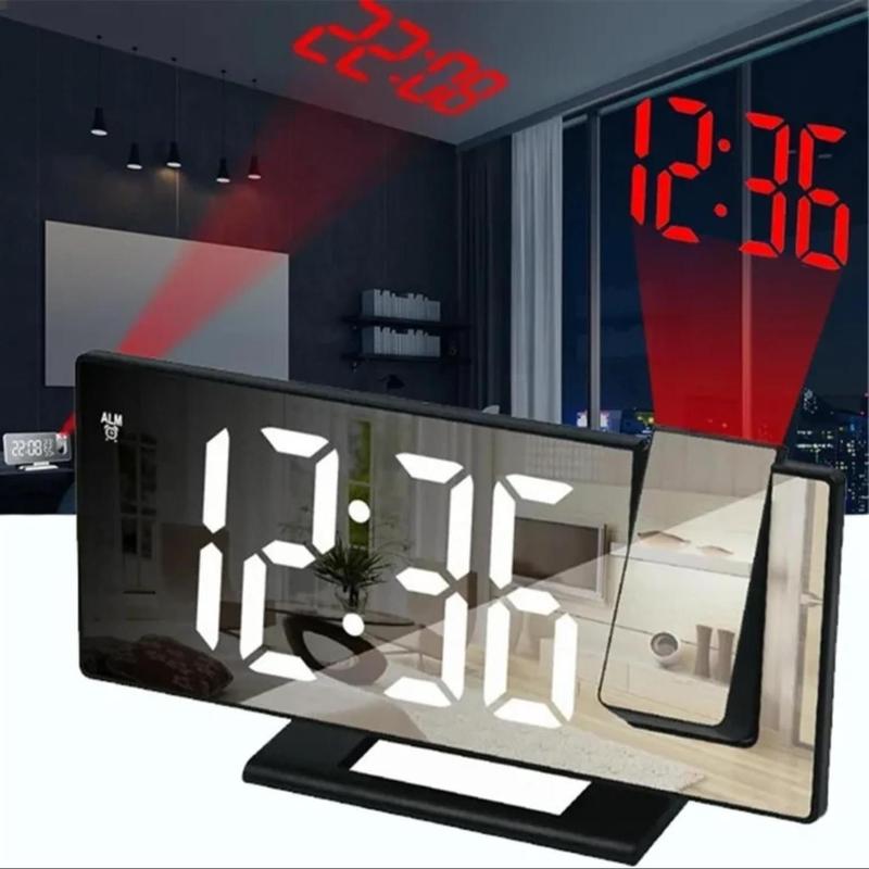 LED Projection Alarm Clock, 1 Count Multifunctional Digital Clock with USB Charging, Automatic Sensor Electronic Clock for Home Office Dormitory