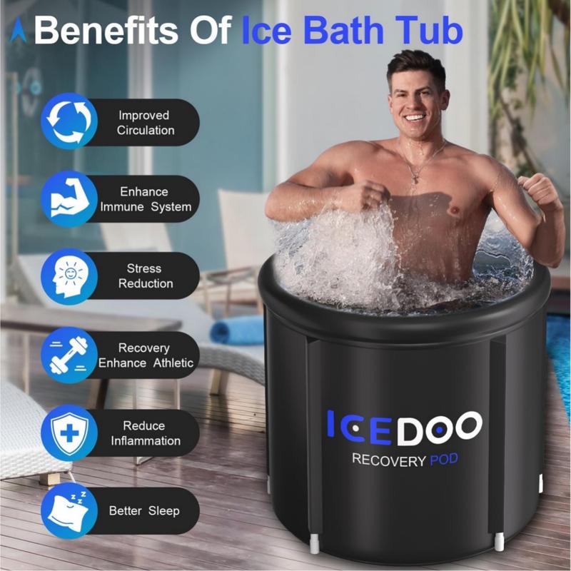 Portable Ice Plunge Tub, 119 Gal Large Ice BathTub for Athletes, Multiple Layered Inflatable Cold Plunge Tub for Gyms and Cold Water Therapy Training