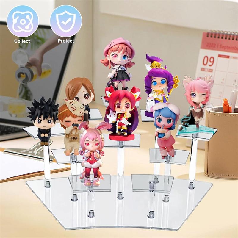 Acrylic Mini Figures Display Stand, 1 Count 10-tier Acrylic Mini Figures Display Stand, Household Perfume & Cosmetic Storage Shelf Organizer