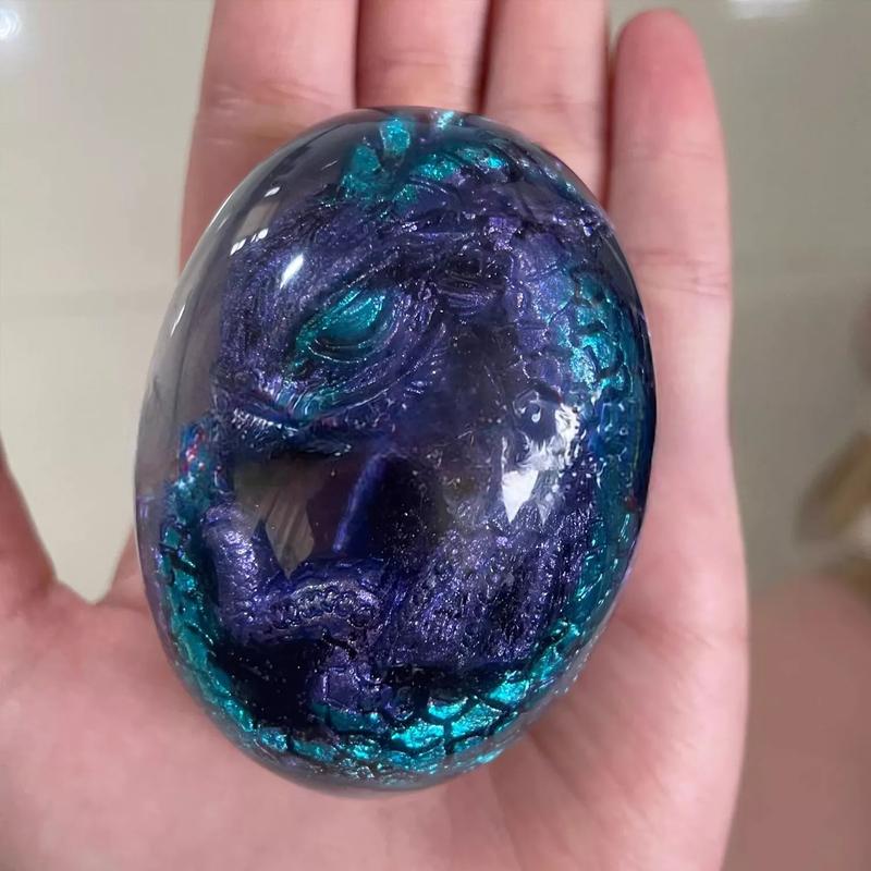 Crystal Lava Dragon Egg Resin Sculpture Oranmental Dinosaur Egg Home Gifts Decor