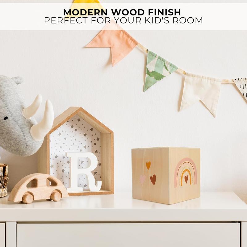 Wooden Piggy Bank - Beautifully made piggy bank to encourage children to save money from an early age - A great gift for boys and girls to brighten up any child's bedroom Wooden Piggy Bank with Target