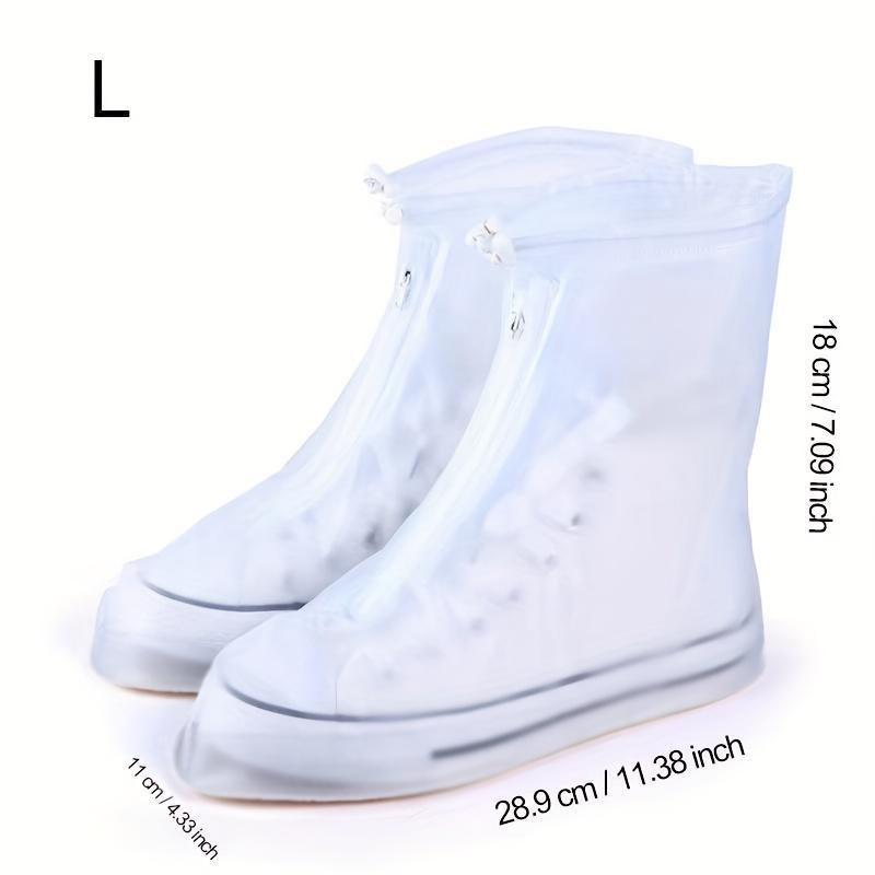 1 Pair Rain Shoes Cover, Zipper Front Non-Slip Waterproof Resuable Rain Boots Cover