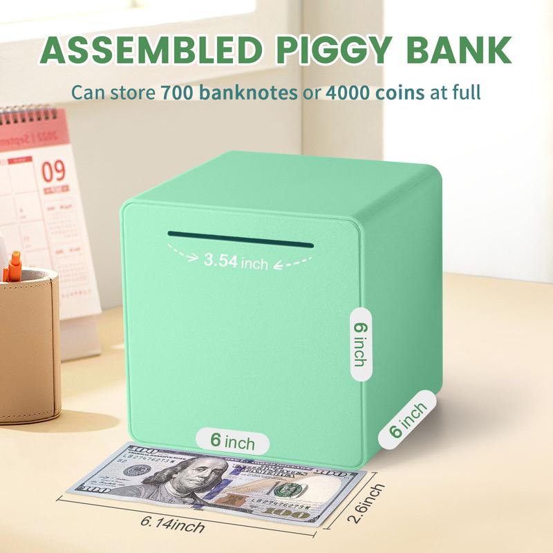 LuuLake 6 Inch Piggy Bank for Kids Adults Must Break to Open DIY Money Savings Box Decor Gift