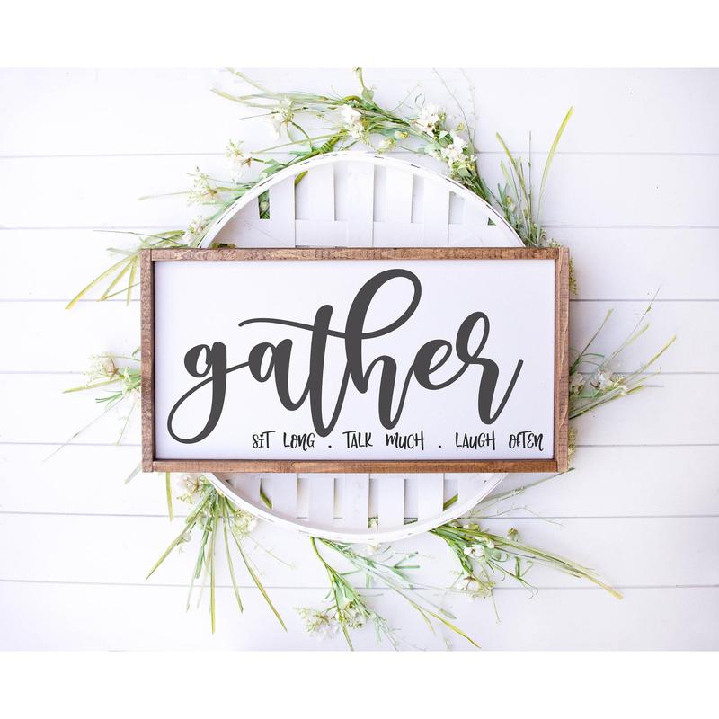 Crawford Gather Sign, Gather Family Sign,  Wedding Gift, Anniversary Sign, Farmhouse Sign, Unframe Decor Glossy