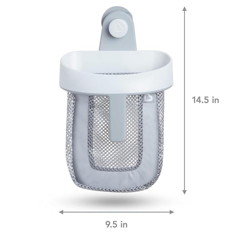 Hanging Bath Toy Storage with Quick Drying Mesh, Grey - Hangable Organizer - Organiser