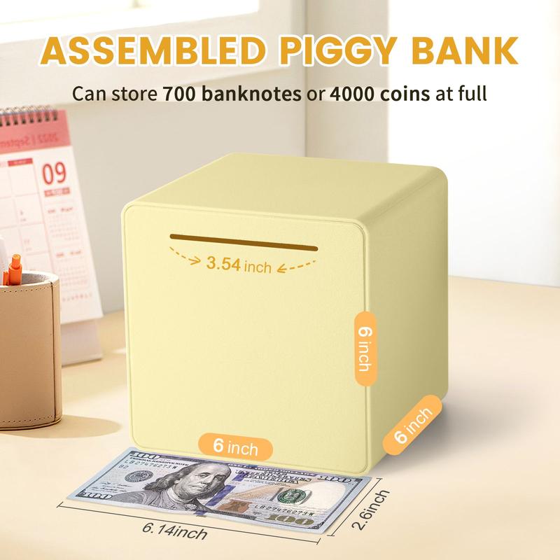 LuuLake 6 Inch Piggy Bank for Kids Adults Must Break to Open DIY Money Savings Box Decor Gift