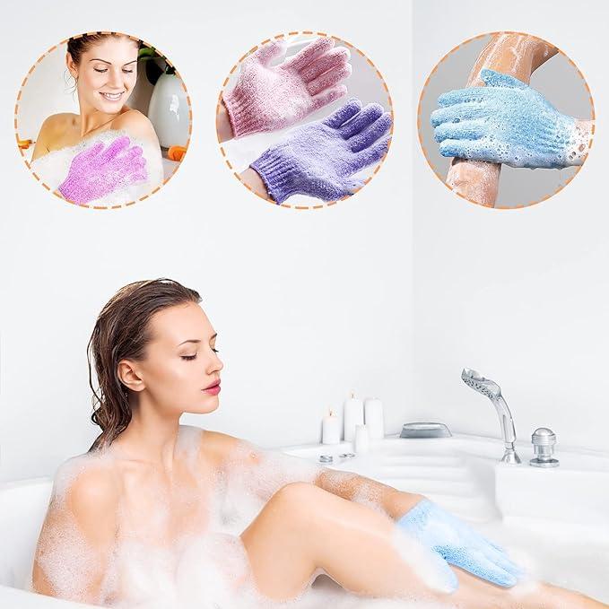 30 Pcs Exfoliating Gloves for Shower, 15 Colors Body Exfoliator Glove with Hanging Loop, Scrub Exfoliate Glove Mitt Bath Face Spa Hand Scrubber Wash Deep Scrubbing Dead Skin for Women Men