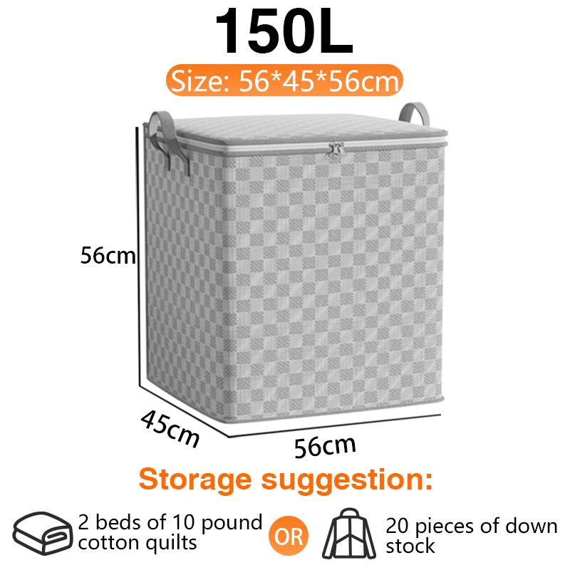 Storage Bags (150L), Large Blanket Clothes Organization and Storage Containers for Comforters,Bedding, Foldable Organizer with Reinforced Handle, Sturdy Zippers