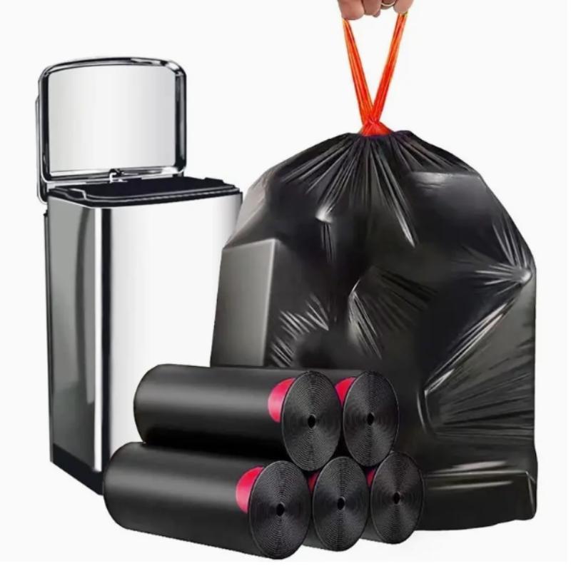 35 Gallon Trash Bag, 10pcs 20pcs roll Thick & Durable Household & Commercial Garbage Bag, Large Capacity Drawstring Bin Bag