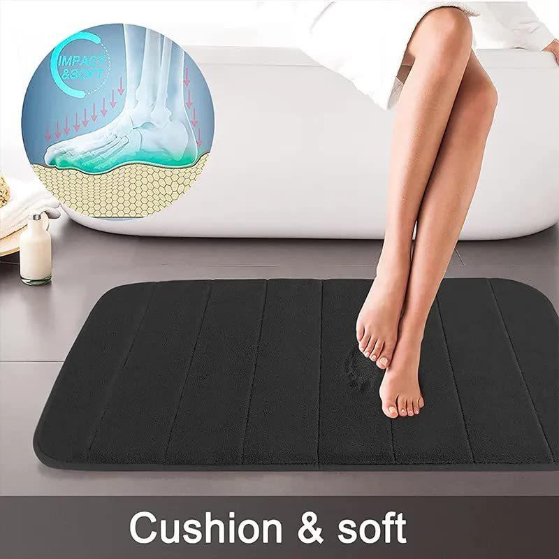 3pcs Plush Memory Foam Bath Mats - Soft, Fast Absorbent, Non-Slip, Washable, Comfortable, Thickened Bath Rug for Shower Room, Kitchen, Laundry, Bedroom, Indoor Use - Bathroom Accessories