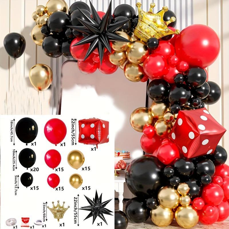 Balloon Garland Arch Kit, 103pcs set Mixed Color Casino Balloon Set, Party Balloon for Birthday Party Wedding Baby Shower Decor