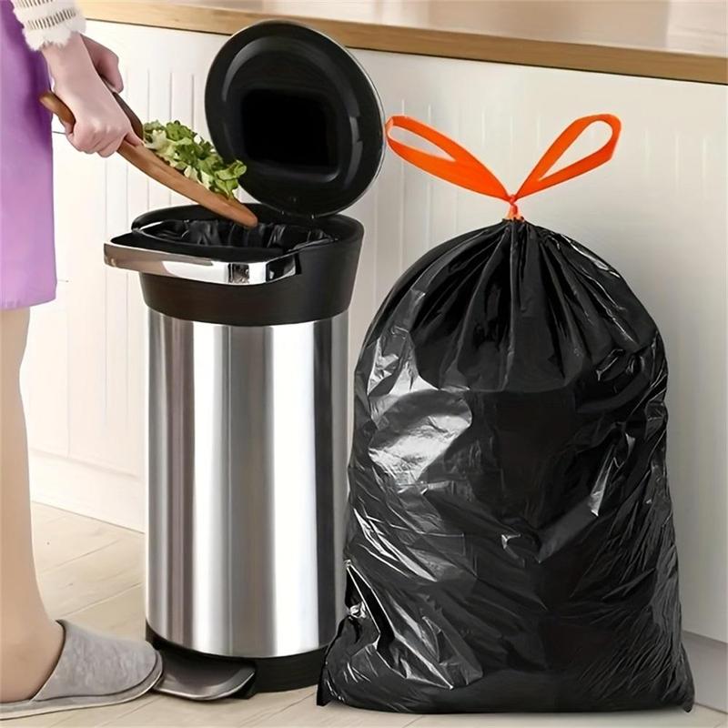 10pcs roll Heavy Duty Trash Bag, Durable Drawstring Kitchen Garbage Bag, Industrial Recycling Plastic Garbage Bag