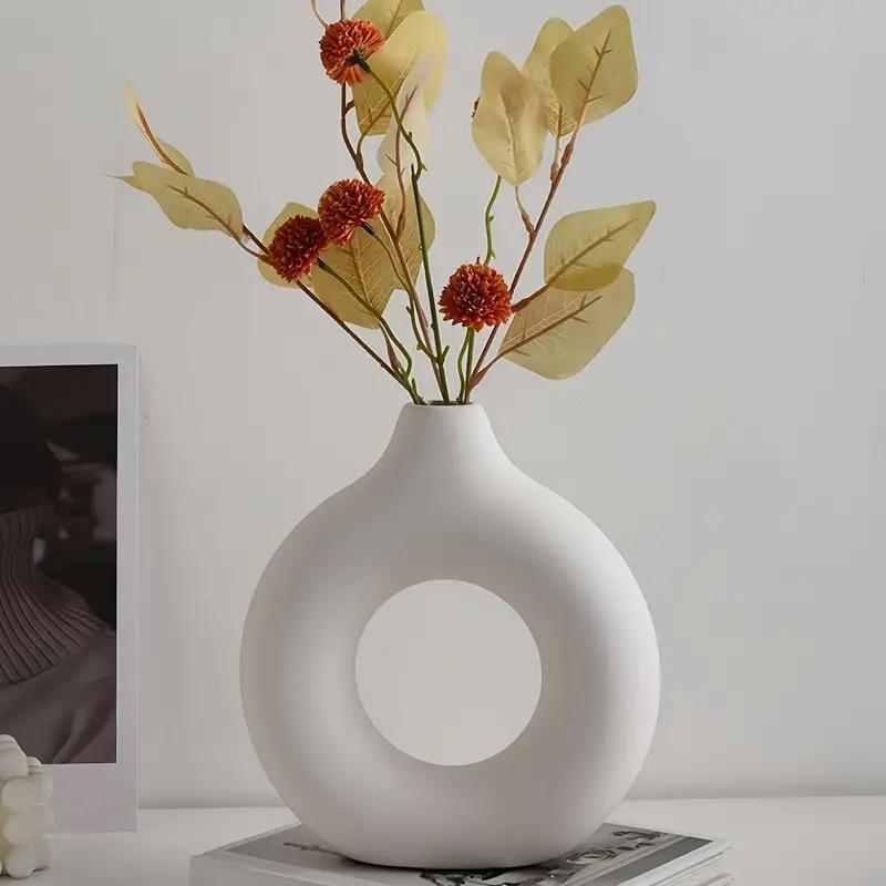 Modern Plastic Vase without Flower, 1 2 Counts Flower Vase, Decorative Vase for Home Living Room Bedroom Dining Room, Home Decor Supplies