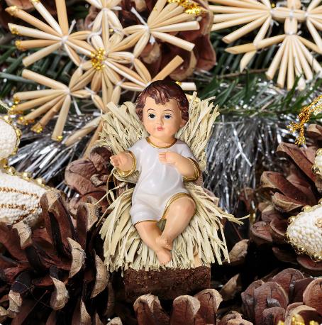 1PC Christmas Nativity Jesus Holiday Gifts Crafts Christian Holy Baby Child Catholic Figures Jesu Statuette Baby Figurine