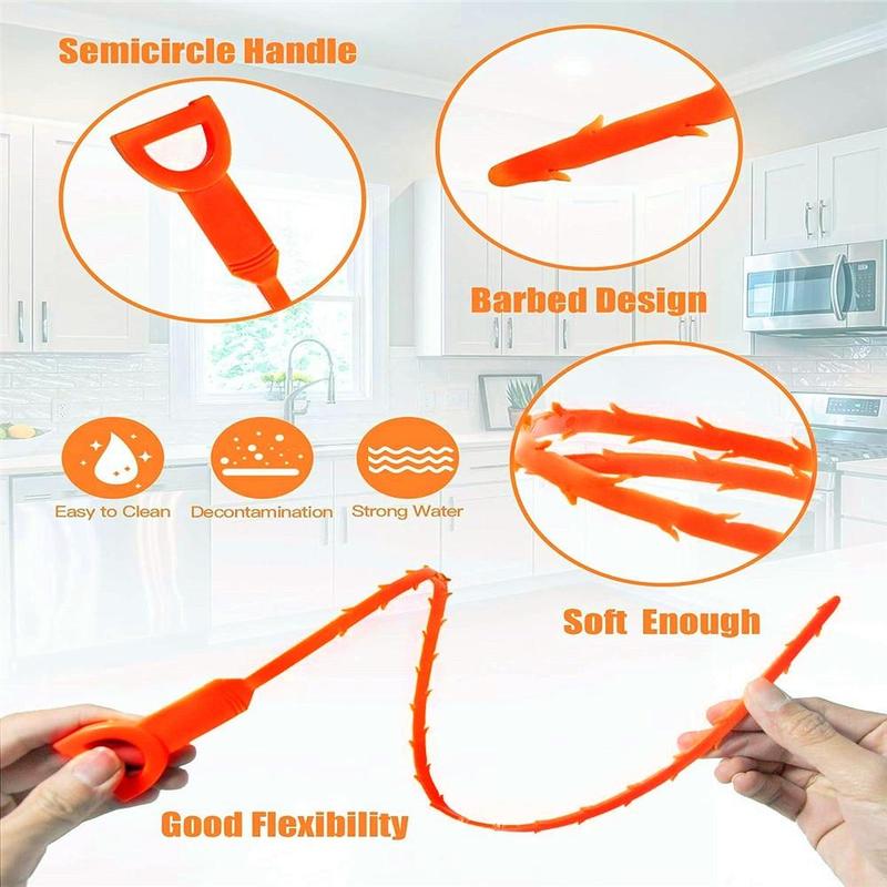 Multifunctional Drain Clog Remover Tool, 7 Counts Sewer Dredge Tool, Easy Decontamination Good Flexibility Pipe Hair Catcher, Household Cleaning Supplies for Bathroom Toilet