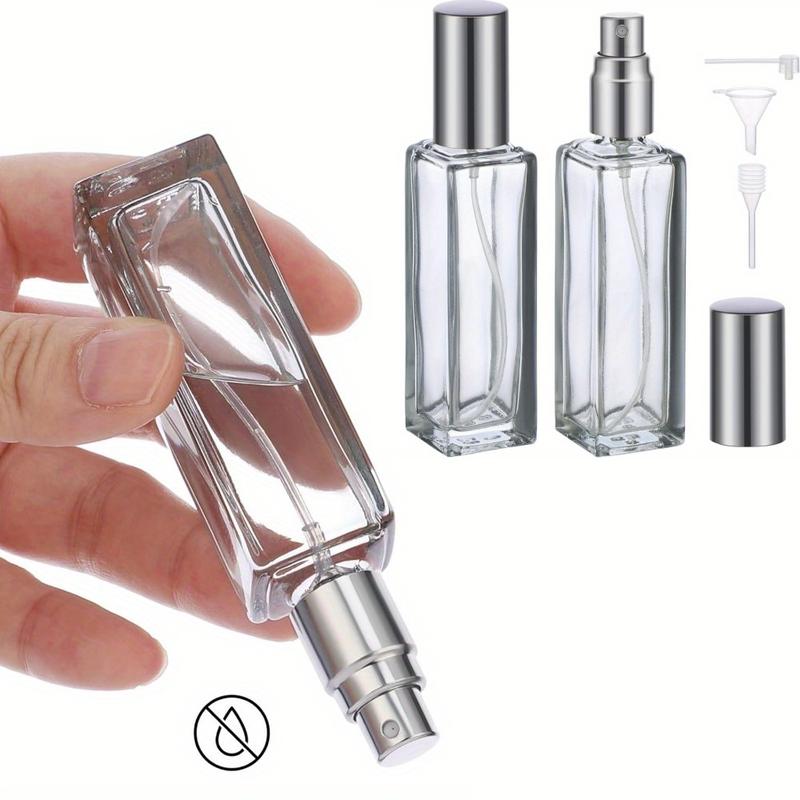 5pcs set Mini Refillable Glass Spray Bottle Set, 3 Accessories, Including Funnel, Water Drip, Pump, Perfume Fine Atomizer