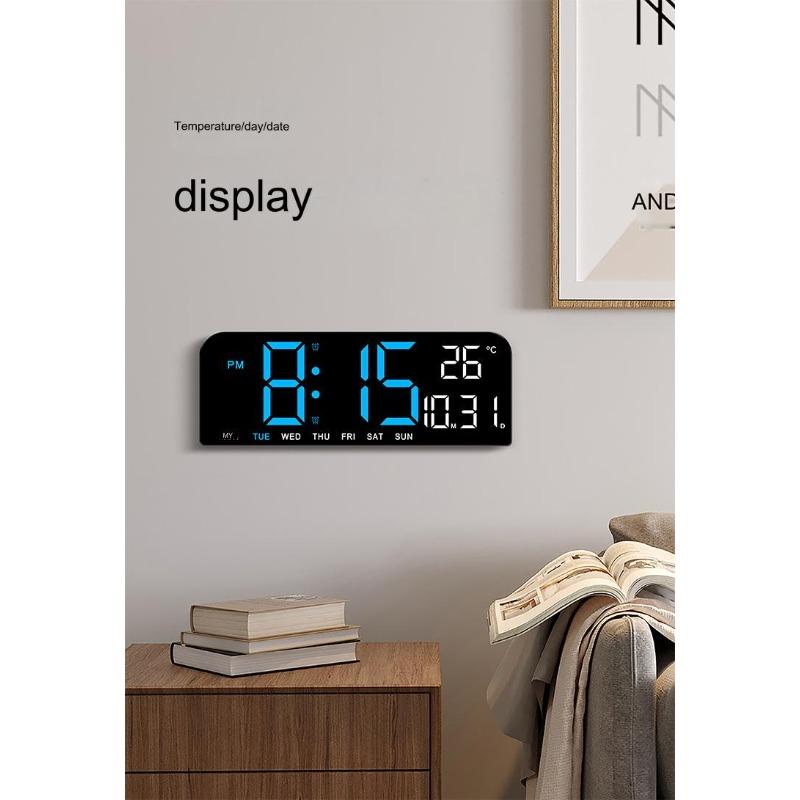 Luminous Large Screen LED Alarm Clock - Displays Week, Temperature, Humidity, and Timer - Perfect for Bedroom, Living Room, and Office Decoration with Modern Design