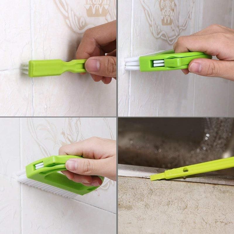 4pcs set Multifunctional Floor Cleaning Brush, Household Floor Scrub Brush With Handle For Bathroom Kitchen