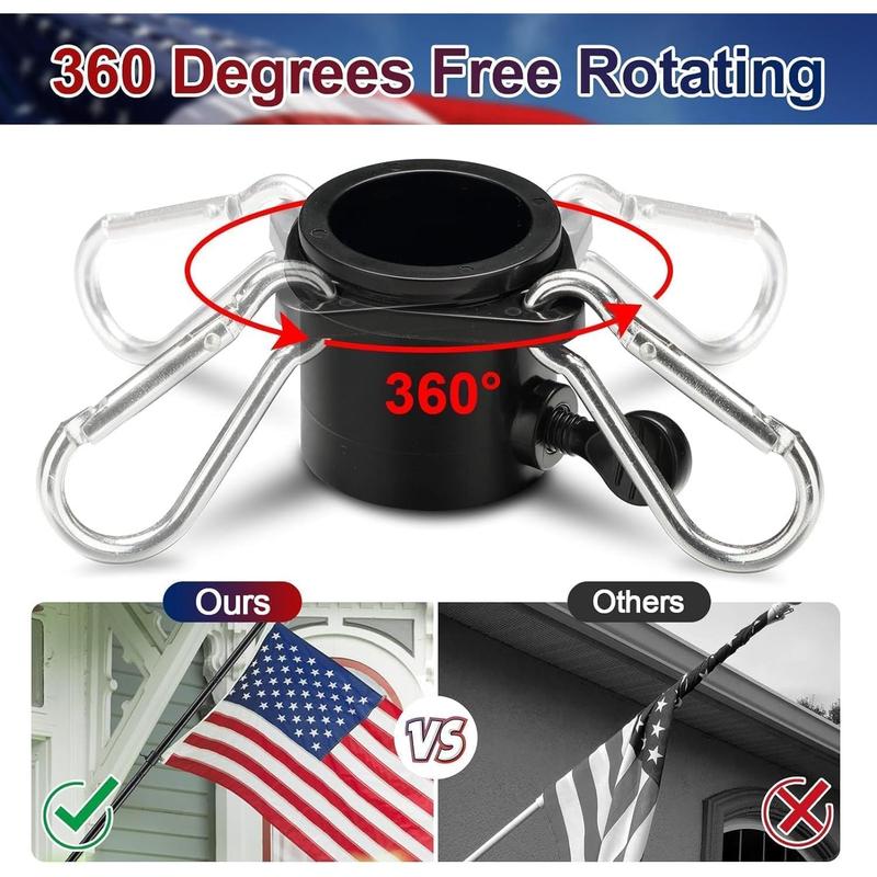 Flag Pole Kit with 3x5  Flag - Includes 6ft Heavy Duty Tangle Free Flagpole,Weather Resistant 3x5 Embroidered  Flag,Aluminum Holder Bracket,for Outside House,Porch,Outdoor