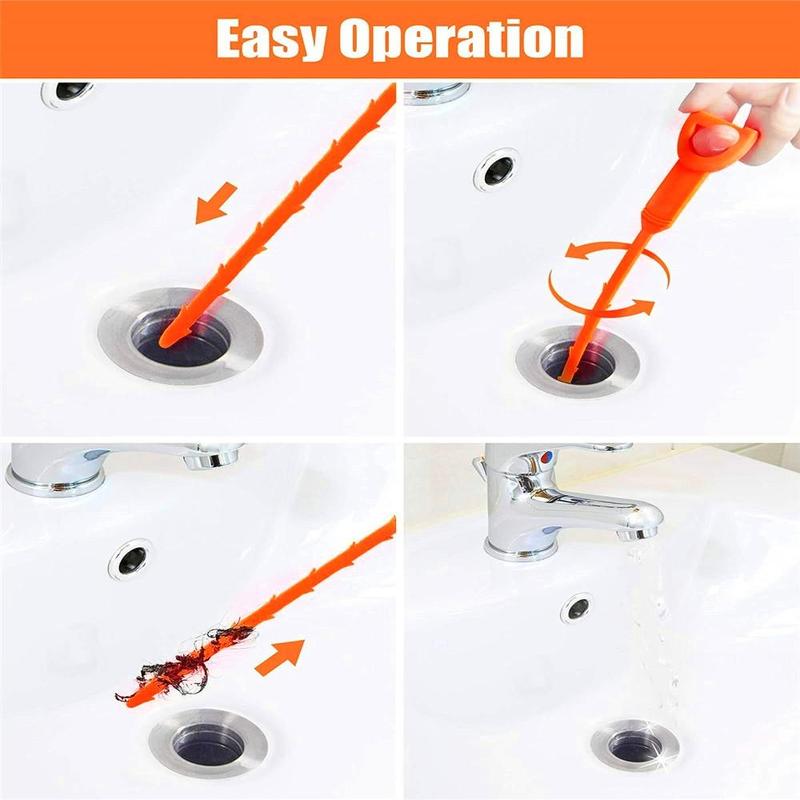 Multifunctional Drain Clog Remover Tool, 7 Counts Sewer Dredge Tool, Easy Decontamination Good Flexibility Pipe Hair Catcher, Household Cleaning Supplies for Bathroom Toilet