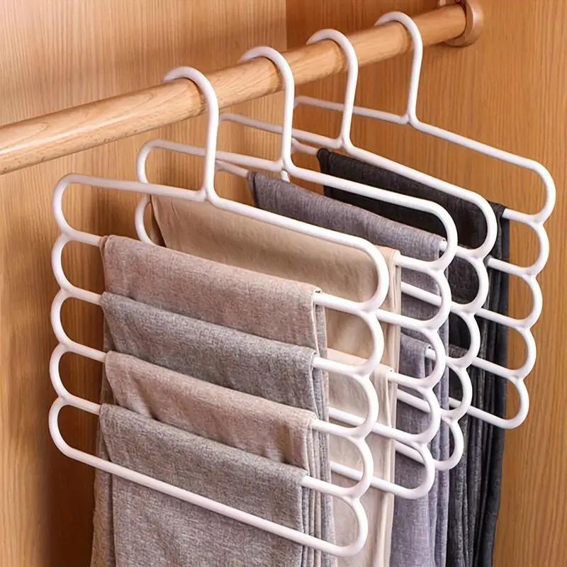 Multi-layer Pants Hanger, 5 Counts Non-slip Clothes Hanger, Multifunctional Clothes Storage Rack for Home Wardrobe, Home Organizers