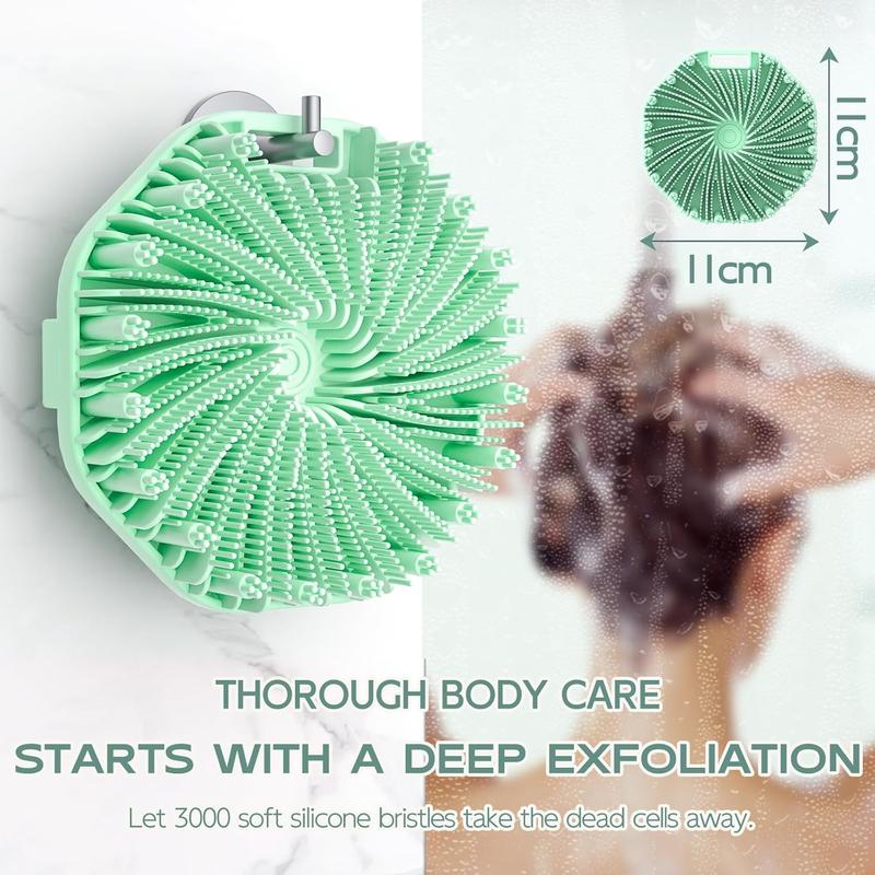 Silicone Body Scrubber, Exfoliating Body Wash Scrubbers Exfoliator, Shower Body Brush for Effective Showering Exfoliation and Gentle Massage (Green) Accessories african showernet sponge baby