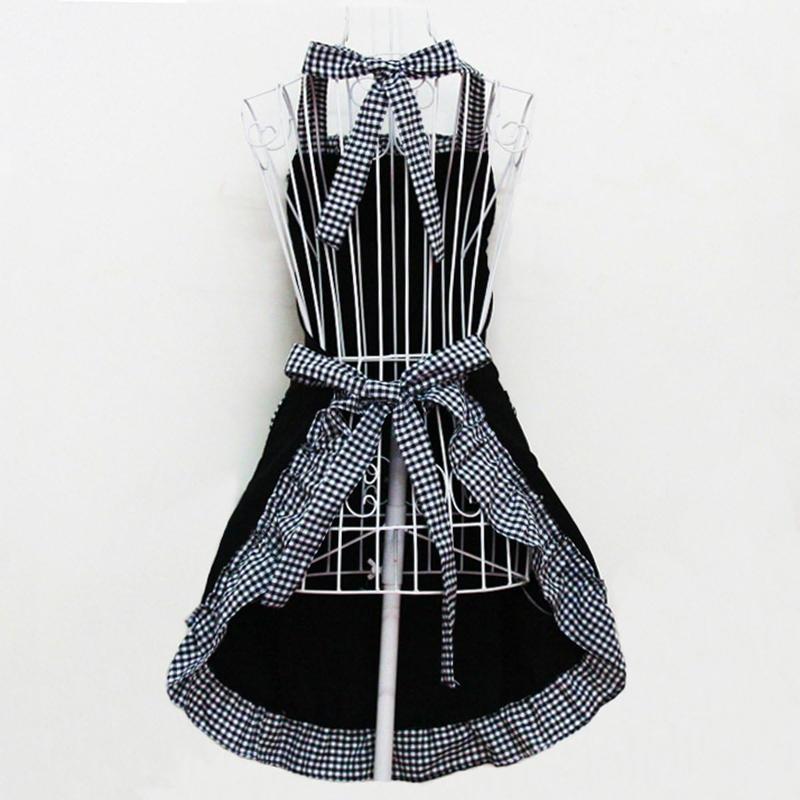 Hyzrz Cute Retro Lovely Vintage Ladies Flirty Vintage Aprons for Women Girls with Pockets for Mothers Day Gift (Black)