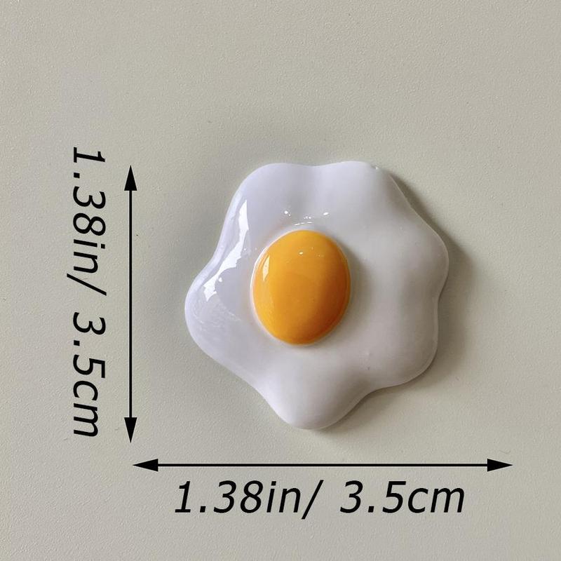 3D Fried Egg Shaped Fridge Magnet, 3 Counts Creative Egg Shaped Fridge Magnet, Fridge Magnet for Home Decor, Kitchen Accessories