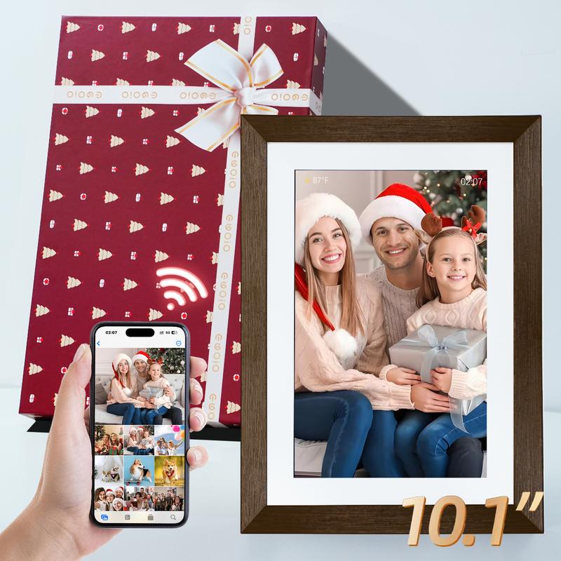 Black Friday | Christmas Gift WiFi Digital Touchscreen Photo Frame with Gift Box, 1280 * 800IPS HD Cloud Smart Digital Photo Frame,32GB Storage, Wall Mountable, Auto-Rotate,Easy to Share Photos or Videos via biu FRAME APP