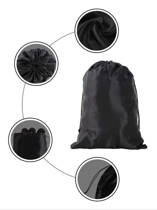 2pcs Drawstring Hair Wig Storage Bag, Satin Wig Pouch, Wig Storage Organizer for Home & Salon