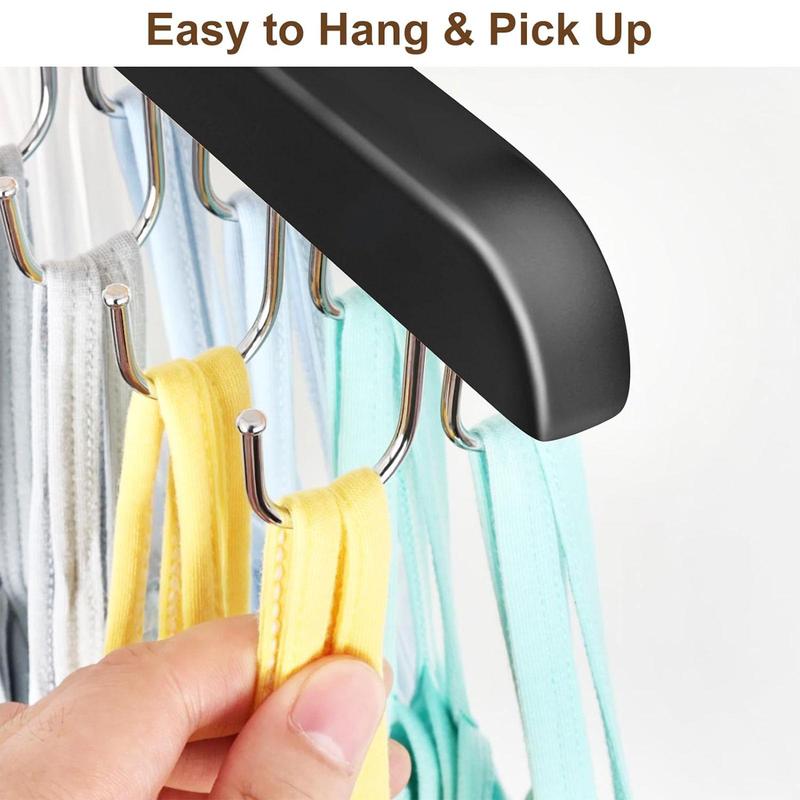 Wooden Bra Hanger, 1 Count 20 Hooks Capacity Foldable Bra Hanger, Space Saving Hanger for Dorm & Apartment