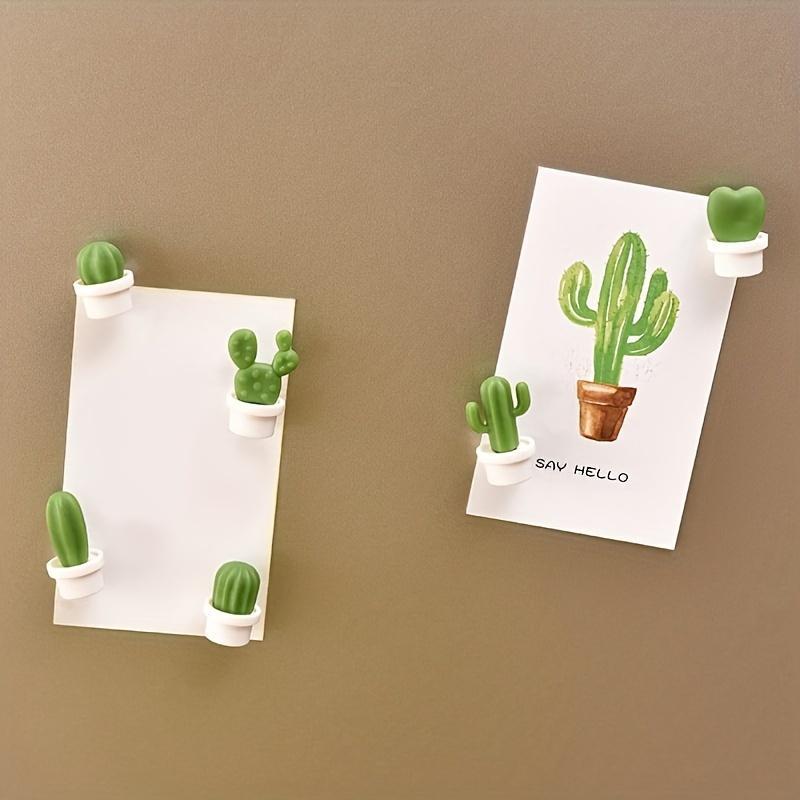 Cactus Shaped Magnetic Message Sticker, 6counts pack Cute Mini Magnetic Message Sticker, Refrigerator Magnet for Home Kitchen