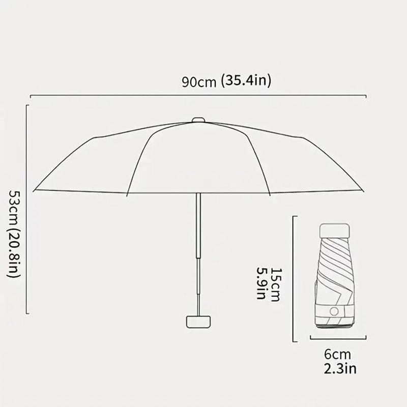 Mini Umbrella with Case, 1 Count Lightweight Portable Folding Umbrella, Umbrella for Travel, Outdoor Sun & Rain