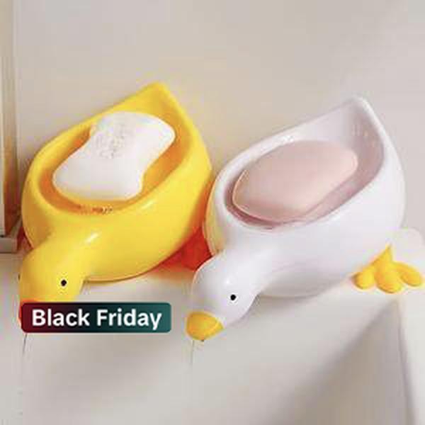 [FB&CM]Duck-Shaped Soap Dish With Drainage - Non-Slip, Alcohol-Free Bathroom Countertop Organizer Kitchen