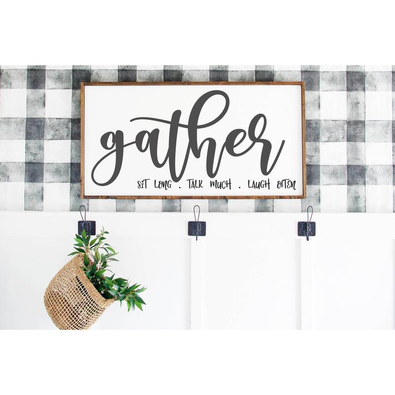 Crawford Gather Sign, Gather Family Sign,  Wedding Gift, Anniversary Sign, Farmhouse Sign, Unframe Decor Glossy