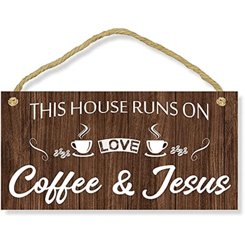 Letter Coffee Decoration Ornaments for Home Decor, 1 Count Rectangular Wall Decoration Plaque, Wall Hanging Room Decor for Home Kitchen Cafe, Mean Girls Decorations