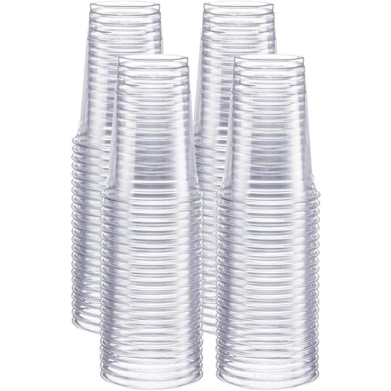 Comfy Package100 Pack Clear Plastic Cups for Party - Ideal for Cold Beverages, Smoothies, and Parties