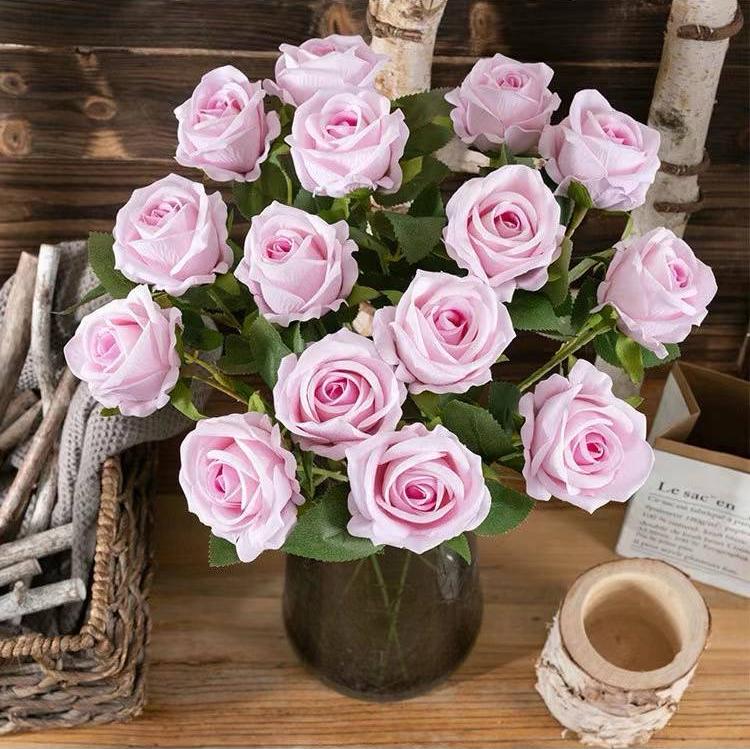 11pc Rose artificial flowers, living room decoration, shop decoration, wedding decoration, office decoration, household items, flower arrangement art, gifts, holiday gifts, Valentine's Day gifts.