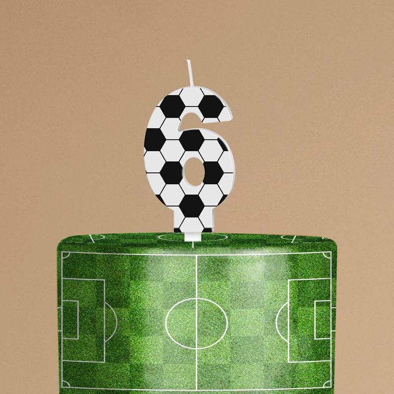 Soccer Number Candles Soccer Birthday Candles Soccer Ball Cake Topper Decorations for Kids Adults Numeral Anniversary Celebrations Supplies (Number 8)