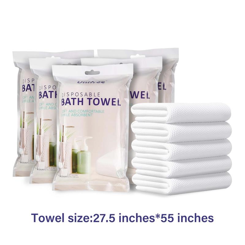 Unifree Disposable Bath Towels Camping Towel I Gym Towel, 5 or 20 Count, Individually Packed, Large Size 27.5 by 55 inches