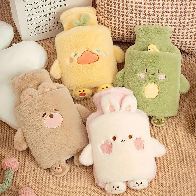 Cute Cartoon Animal Design Hot Water Bottle, 1 Count Portable Plush Hot Water Bag, Hand Warmer for Home Office Travel School