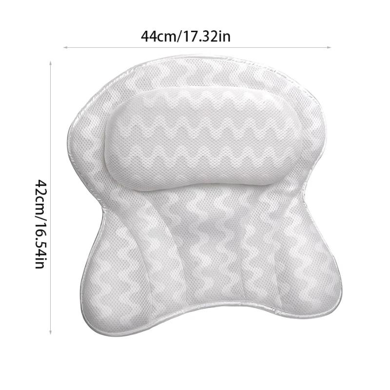 Bath Pillow Bathtub Pillow, Neck Back Support, Ultra Soft 3D Breathable Mesh Spa Cushion, Headrest, Bathroom Accessories, Gifts