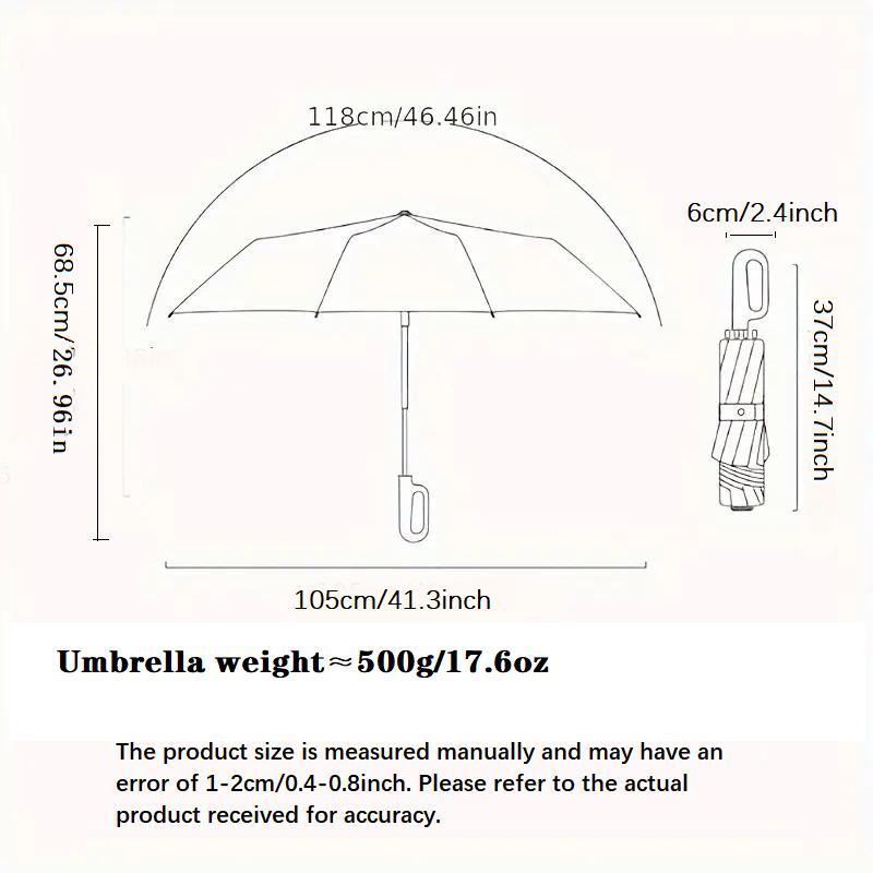 Automatic Umbrella, 1 Count Ring Buckle Windproof Reinforced Umbrella, Folding Umbrella for Women, Suitable for Outdoor Travel